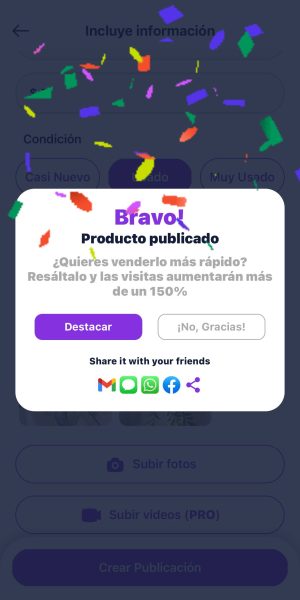 Producto publicado